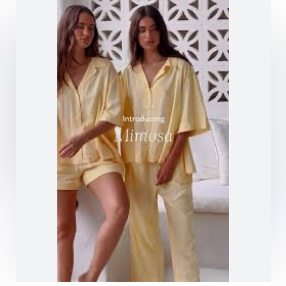 Piyama Women's Yellow cotton Pajama Set